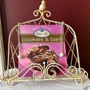 Vintage Cream Iron Cookbook or Tablet Stand